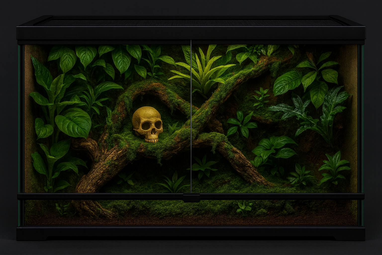 Regenwald-Terrarium – feucht, dicht bepflanzt